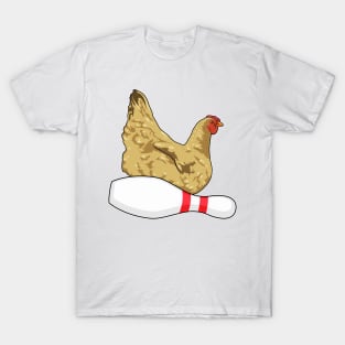 Chicken at Bowling with Bowling pin T-Shirt